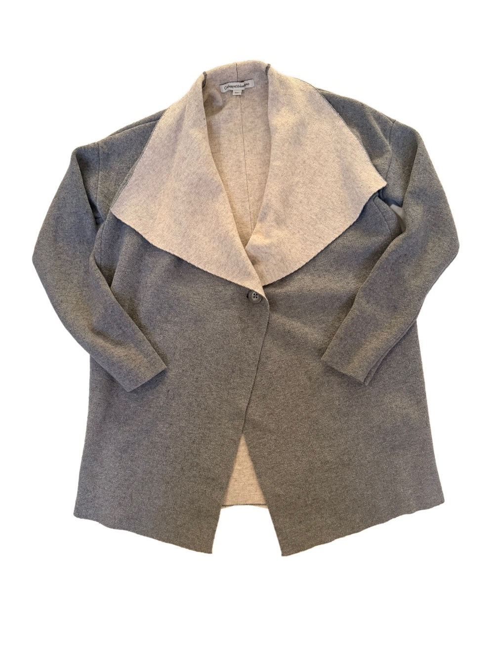 Catherine Malandrino Oversized Drape Collar Wool Blend Knit Coatigan Jacket SM